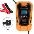 12V 6A Pulse Repair LCD Le-ad-Ac-id Battery Smart Charger Car Motorcycle Battery Intelligent Repair Charger UK-plug. 