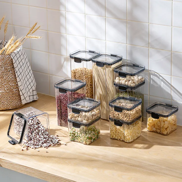 Transparent Food Storage Containers Kitchen Storage Airtight Cans ...