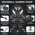 Gaming Chair with Footrest, Gamer Chair with Lumbar Support and Headrest Height Adjustable Office Chair with 360°. 