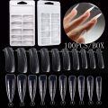 100Pcs/box Dual Forms Tips Quick Building Gel Mold Nail System Full Cover Tips Nail Extension Forms For Manicuring Tools Set. 