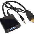 1080P HDMI to VGA Converter For Xbox Ps3 Ps4 PC TV LEDs Etc With Sound Port with Adio. 3.5 Aux HDMI to VGA Adapter. 