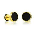 Man Fashion ium Earbob Ear Studs Cool Flat Round Shape Earrings. 