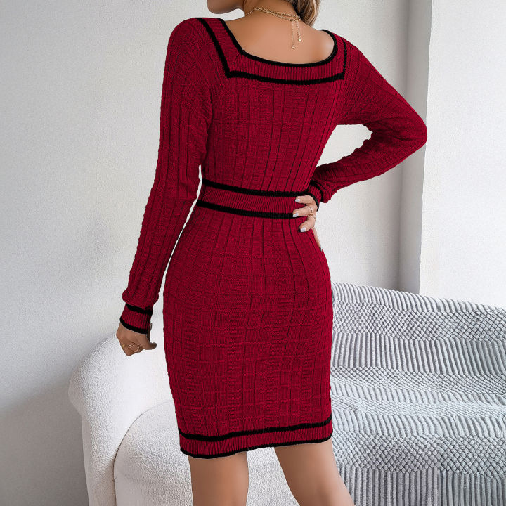 Trendygirl%20Women%20Mercerized%20Cotton%20Dress%20Women%E2%80%99s%20Long%20Sleeve%20Knit%20Bodycon%20Dress%20Square%20Neck%20Slim%20Fit%20Mini%20Sweater%20Dress%20with%20Buttons%20%E2%80%93%20Stylish%20Fall%20Casual%20Tight%20Dress%20for%20Ladies%20Slim%20Fit%20Hip-hugging%20Dress%20-%20Image%203