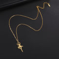 Ballerina Dancer Ballet Girl Designer Necklace Stainless Steel Elegant Pendant Fashion Jewelry Gymnastic Gifts for Girlfriend. 