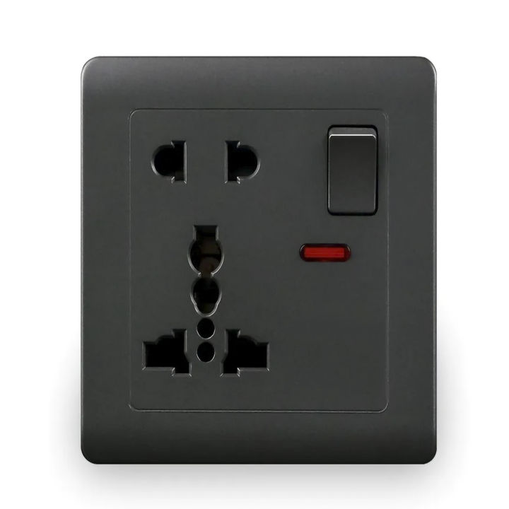 Universal Socket Panel 13A Wall Socket Plug Standard Gray Outlet AC 230V Wall Switch Controls Power Socket