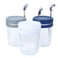 【New-store】 2pcs 12oz Overnight Oats Container Airtight Oatmeal Jars With Lid And Spoon Portable Overnight Oatmeal Cup Reusable.