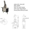 【Red】 12V Illuminated LED Toggle SPST with Safety Aircraft Missile Style Flip Up Cover Guard Auto Car Boat Truck. 