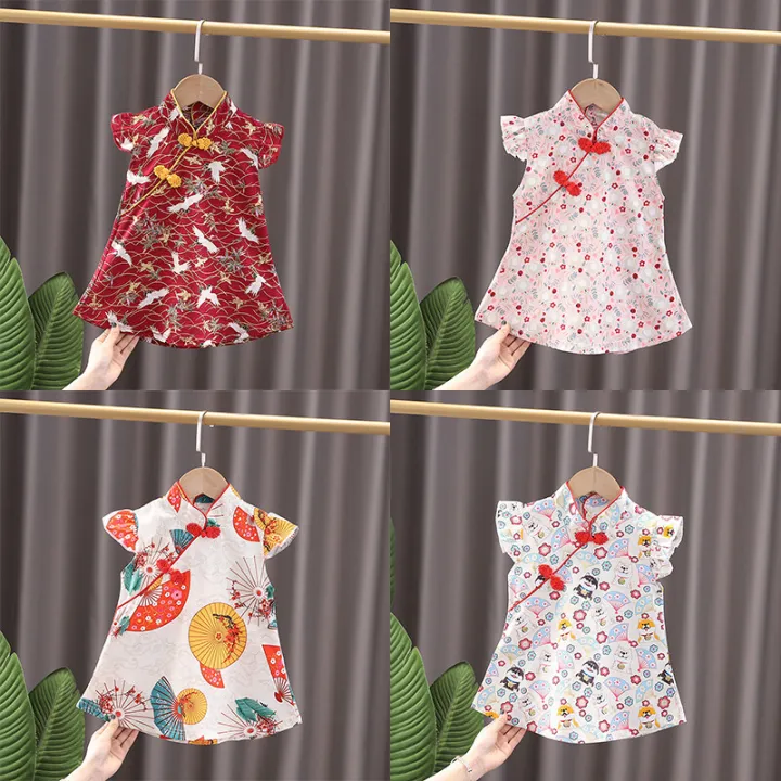 Wisebaby%20CNY%20Baby%20Girls%20Retro%20Cheongsam%20Dress%20Kids%20Floral%20Chinese%20Style%20Traditional%20Dress%20Girl%20Cotton%20Breathable%20Crane%20Cheongsam%20-%20Image%204