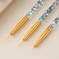 Monja 3Pcs/Set Nail Art Acrylic Transparent Handle Stripes Lines Liner Drawing Brush Pattern Design Painting Pen Manicure Tool. 