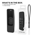 For 2017 Apple TV HD/4K Siri Remote TV Siri Remote 1St Gen Case with for AirTag Holder Anti Slip Silicone Cover, Black. 