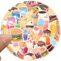 50Pcs Yummy Delicious Food Stickers Snacks Drinks Icecream Cake Decals Waterproof DIY Fashion Doodle Graffiti Hand-painted Sticker. 