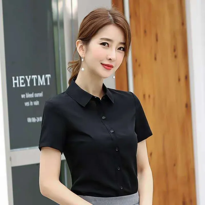 Thin%20Blue%20and%20White%20Short%20Sleeve%20Summer%20Slim%20Fit%20Business%20Workwear%20Shirt%20Women's%20White%20Shirt%20Work%20Clothes%20Slimming%20Elegant%20Formal%20Clothes%20Women%20-%20Image%208