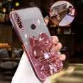For Huawei Y6P Y7 2019 Y7 Prime 2019 Y7 Pro 2019 Y7A Y8P Y9 Prime Y9s Back Cover with Cute Rabbit Makeup Mirror Stand Luxury 6D Plating Shiny Glitter Stylish Girls Phone Case Clear Soft Silicone Protective Cases Pouch. 
