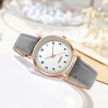 Simple Luminous Women's Watches Retro Diamond-Studded Digital Whatch Frosted Leather Belt Casual Wrist Watch Ladies Quartz Clock. 