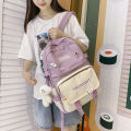 Qunshe Schoolbag Female Junior High School Student High School Student Primary School Student College Student Korean Style Large Capacity Backpack8596. 