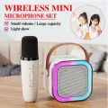 K12 Bluetooth Karaoke Machine Portable 5.3 PA Speaker System with Dual Wireless Microphones for Home Family Parties, Singing, and Fun. Rechargeable Speaker with LED Lights, High Bass, USB/SD Card Support, Perfect for Kids, Adults, and Special Occasions. 