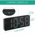 LED Mirror Screen Alarm Clock Creative Digital Clock Voice Control Snooze Time Date Temperature Display Rectangle Desktop Clocks. 
