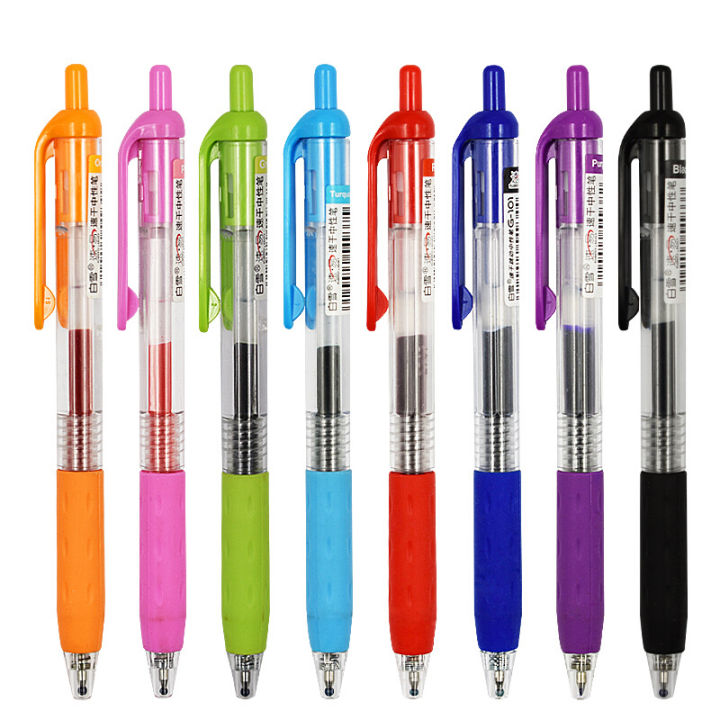 【SmartHorizon】8pcs/set Color Ballpoint Pen 0.5mm Multi Color Gel Ink Roller Pens School Supplies Writting Item Stationery