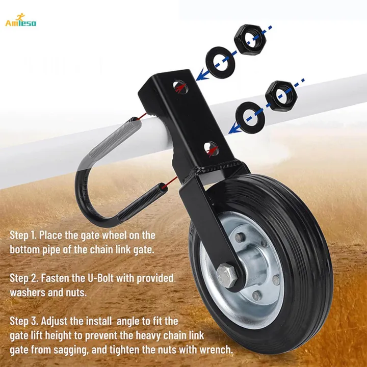 Fence%20Gate%20Caster%20Wheel%206inch%20Chain%20Link%20Fence%20Repair%20Yard%20Rubber%20Wheel%20-%20Image%202