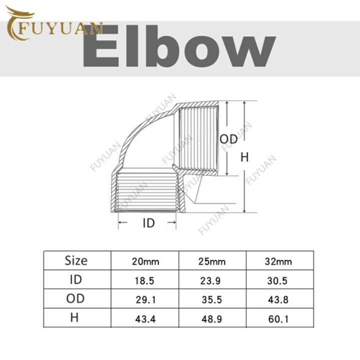 Pvc%201/2%203/4%201%20Female%20Thread%20Connector%2020/25/32mm%20Straight%20Elbow%20Tee%203-Way%20Adapter%20For%20Garden%20Irrigation%20Aquarium%20Diy%20-%20Image%207