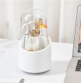 Rotating Makeup Brush Storage Box Cosmetic Organizer Eyebrow Pen Holder Brush Display Stand Storage Bucket with Waterproof Lid. 