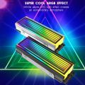 New style Ssd Heat Sink Ultra-thin Rgb Nvme Ssd Cooler for Gaming Laptop Desktop Fast Heat Dissipation Block for Game Console M.2 Nvme Solid State Drive Heat Sink Multi-layered Lighting Effect. 