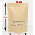 Zip Lock Bag Craft Stand Up Pouch Paper Bags Window bag 10Pcs. 