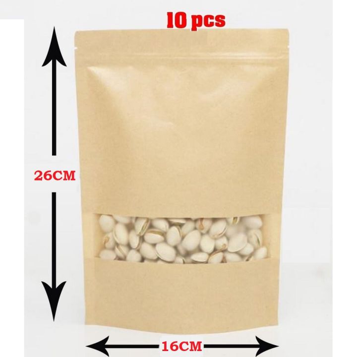 Zip%20Lock%20Bag%20Craft%20Stand%20Up%20Pouch%20Paper%20Bags%20Window%20bag%2010Pcs%20-%20Image%203