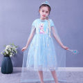 TOYSSAFARI Girls Beautiful Frozen Elsa Princess Dress With Free Cloak Baju Budak Perempuan ELSA DRESS. 