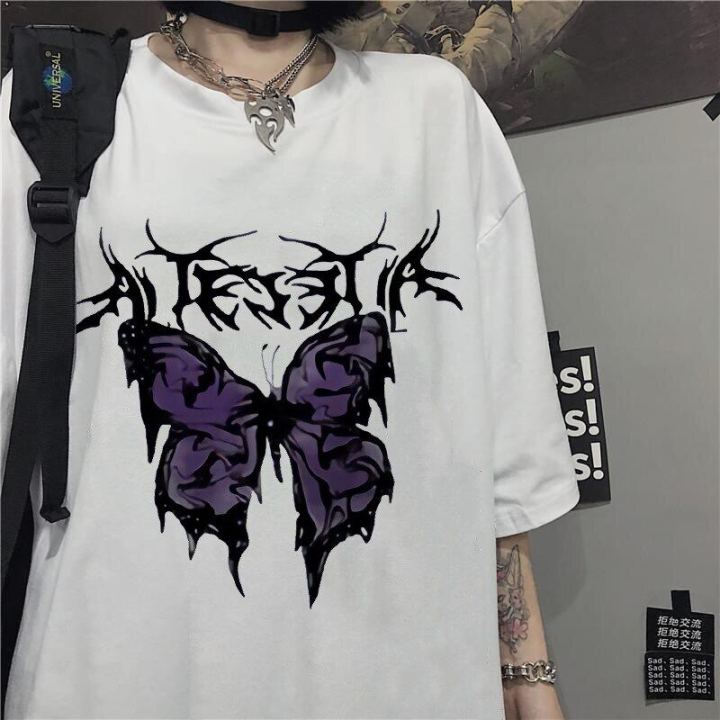 Summer%20T-Shirts%20Y2K%20Retro%20Butterfly%20Printed%20Male%20Oversized%20Tee%20Harujuku%20Clothing%20Women's%20Korean%20Wave%20Cool%20Couple%20Highstreet%20-%20Image%205