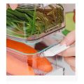 fridge stackable organizer bin set transparent ref food storage container with lid and handle. 