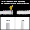 Washing Machine Inlet Pipe Air Conditioning Drain Tube White Extension Drain Hose With Pipe Clamp Flexible Faucet Water Pipe For Bathroom Kitchen Drainpipe Accessories 1Pcs. 