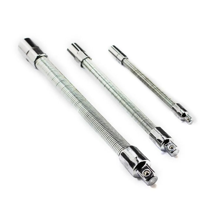 3PCS Flexible Extension Spring Shaft Bar Car Connecting Rod Socket Wrench Auto Parts Drill Soft Shaft 1/4'' 3/8'' 1/2''