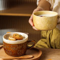 Creative Ceramic Coffee Mugs with Lid Cute Cat Porcelain Cup Family Breakfast Milk Juice Cup Beverage(Yellow). 
