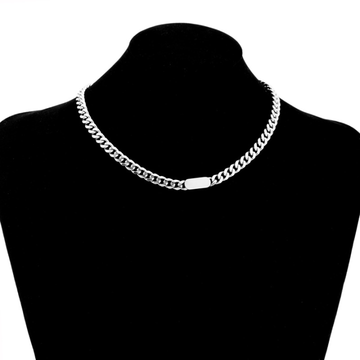 [40Cm][Short] Luxury 316L Stainless Steel Necklace Neutral Wind Oval ...