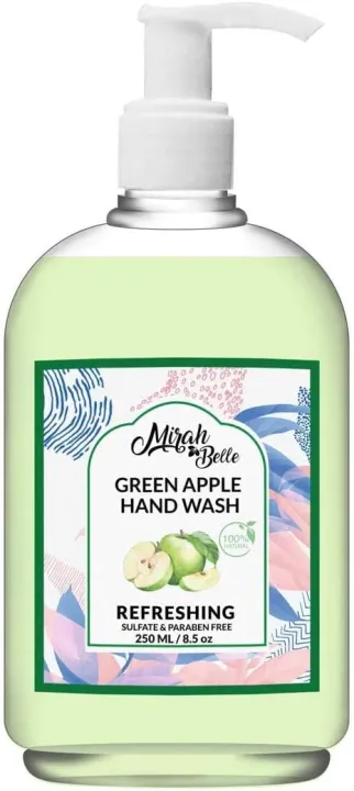 Mirah Belle - Organic Green Apple Hand Wash - Vegan, Natural, Cruelty Free - Best for Men and Women - Sulfate and Paraben Free (250 Ml) FROM DUBAI (SAM)