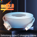 Portable 6M/12M Ultra Long Extended High-speed Transmission USB Type-C Data Wire / Universal Type C in Car Smartphone Charging Cable. 