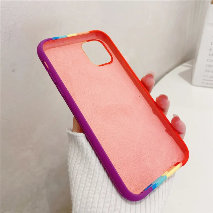 Genuine%20Rainbow%20Silicone%20Back%20Cover%20Case%20For%20iPhone%20X%20/%20iPhone%20XS%20(With%20Logo)%20-%20Image%202