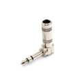 6.35mm Jack Microphone Plug Connector Right Angle Male Assembly 6.5mm Stereo Nickle Plating Audio Plug. 