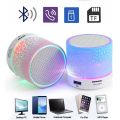 Mini Bluetooth Wireless Speaker, Compact Portable Subwoofer with Colorful LED Lights, USB/TF Card Support, Perfect for Travel. 
