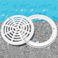 8Inch Pool Main Drain Cover the Top Grate Bottom Mounting Plates White Replacement Pool Drain Cover Pool Outlet Cover. 
