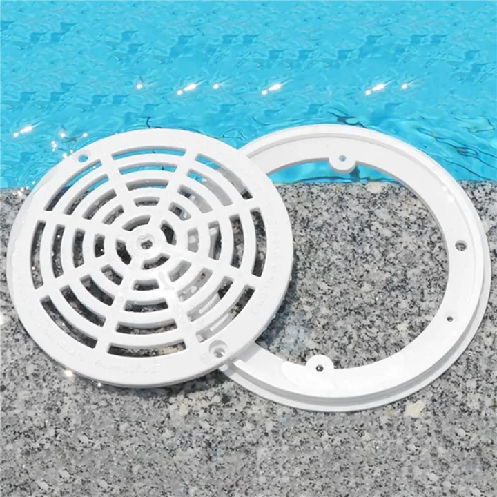 8Inch%20Pool%20Main%20Drain%20Cover%20the%20Top%20Grate%20Bottom%20Mounting%20Plates%20White%20Replacement%20Pool%20Drain%20Cover%20Pool%20Outlet%20Cover%20-%20Image%205