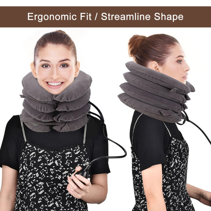 Stretched Inflatable 4 Layer Inflatable Cervical Retractor Neck Massager Air Cervical ...
