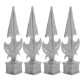 4 Pcs Premium Cast Aluminum Fence Finials Durable Metal Post Toppers Elegant Decorations Garden Fence Heads Gate Post. 
