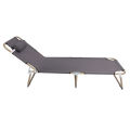 Foldable Sleep Bed Adjustable Backrest 3 Folds Portable Bed High Strength Support with Pillow for Outdoor Activities. 