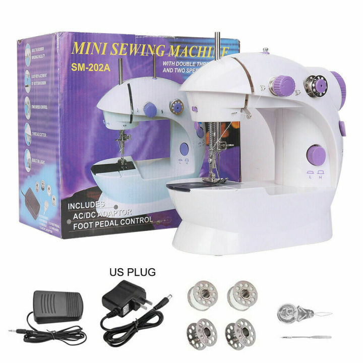 Mini Sewing Machine SM-202A – Electric Portable Household Sewing Machine for Beginners Tailors, Electric Speed Crafting Mending Machine