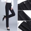 Work Pants Female Office Worker Formal Wear Professional Work Pants Straight High Waist Slim Fit Slimming Draped Suit Pants Female. 