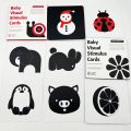 Baby Visual Stimulation Card Toy Black White Flash Cards High Contrast Visual Stimulation Learning Toys for Children. 