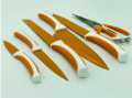7 PCS Stainless Steel Kitchen Knife Set with Wooden Block Set Chef Bread Slicer Utility Paring Knives Kitchen Scissors. 