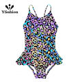 Girls Cotton Fish Scale Swimsuit Summer One-piece Suspender Swimwear For 4-9 Years Old Girls Cotton. 